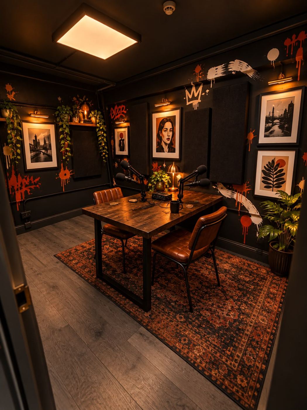 Concept render of the sound-isolated podcast booth